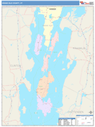 Grand Isle County, VT Digital Map Color Cast Style